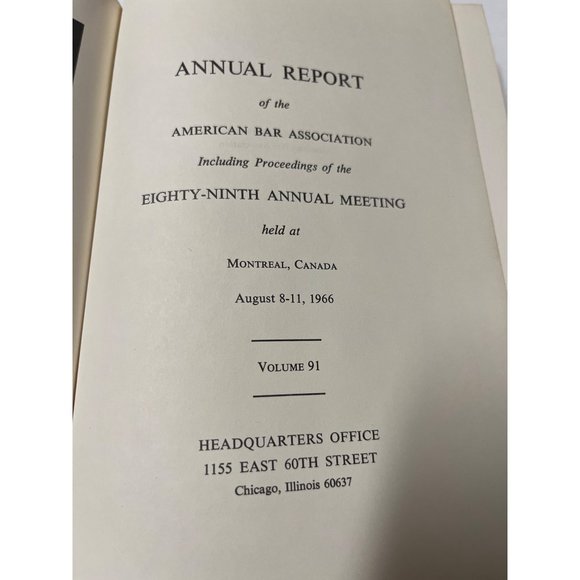 Reports Of American Bar Association Volume 91 (1966) - Picture 4 of 5